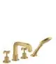 AXOR-HG-AXOR-Citterio-4-Loch-Wannenrandarmatur-mit-Kreuzgriffen-Brushed-Gold-Optic-39445250 gallery number 1
